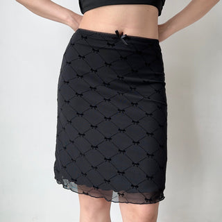 plaid mesh skirt