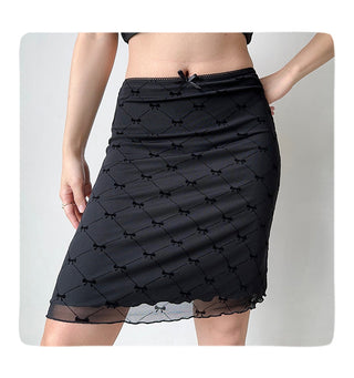 plaid mesh skirt