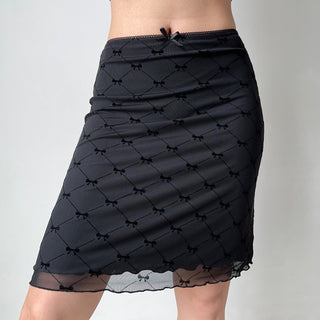 plaid mesh skirt