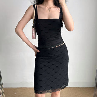 plaid mesh skirt