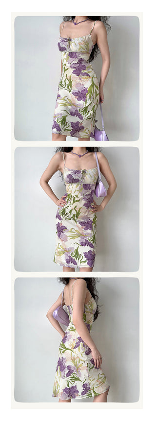 floral suspender skirt