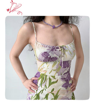 floral suspender skirt