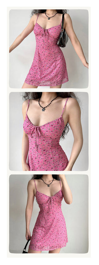 pink strap dress