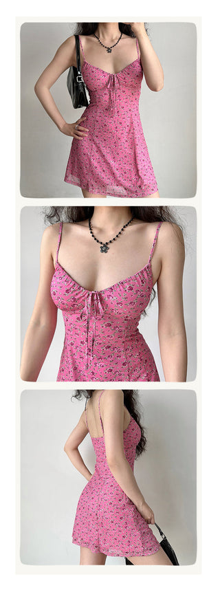 pink strap dress