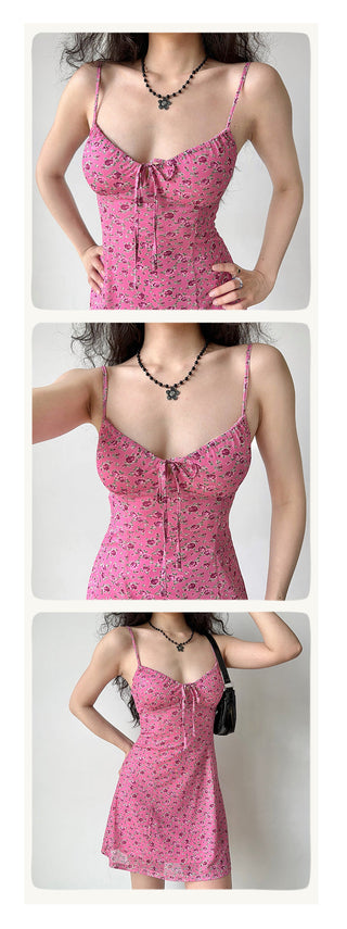 pink strap dress