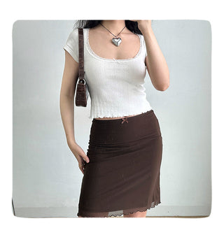 lace mesh skirt