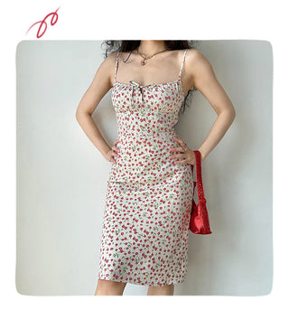 floral strap skirt