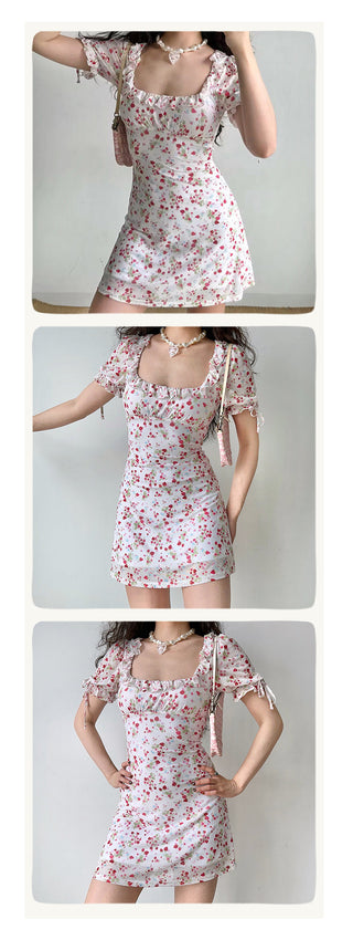 strawberry puff dress