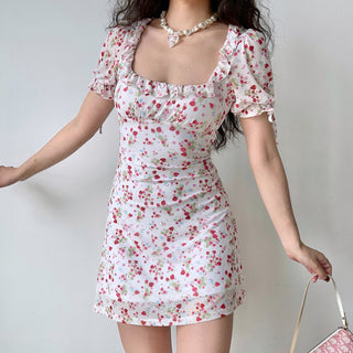 strawberry puff dress