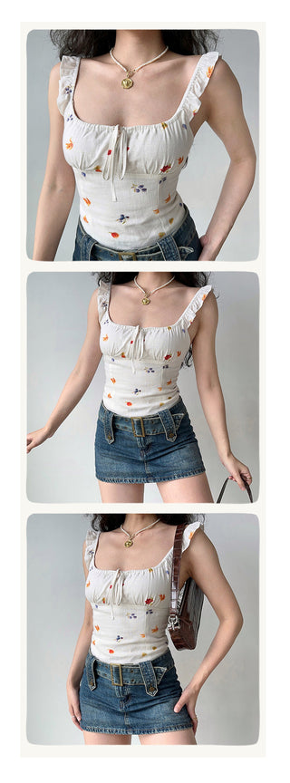 flower strap camisole