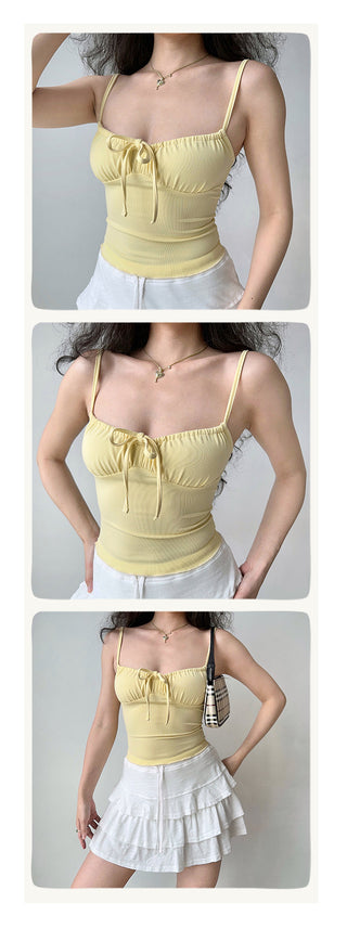 pleating strap camisole