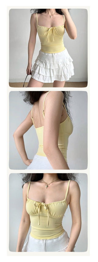 pleating strap camisole