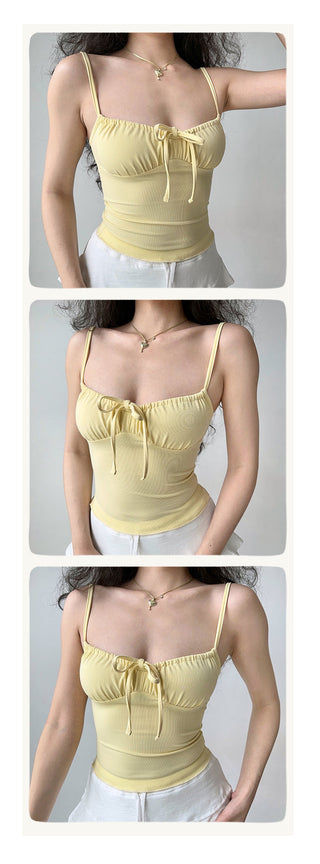 pleating strap camisole