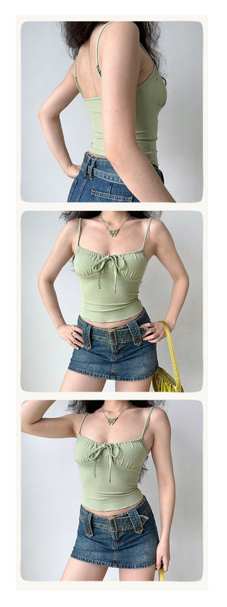 pleating strap camisole