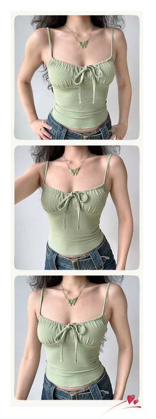 pleating strap camisole