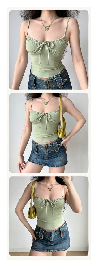 pleating strap camisole