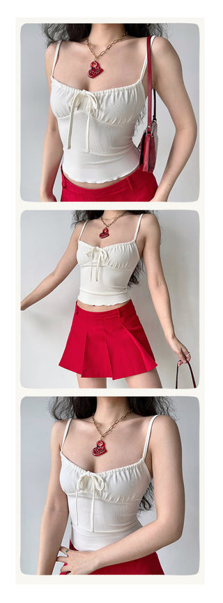 pleating strap camisole
