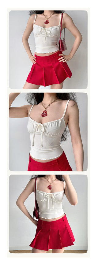 pleating strap camisole