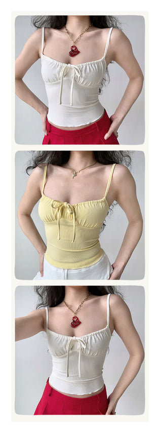 pleating strap camisole