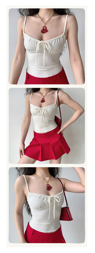 pleating strap camisole