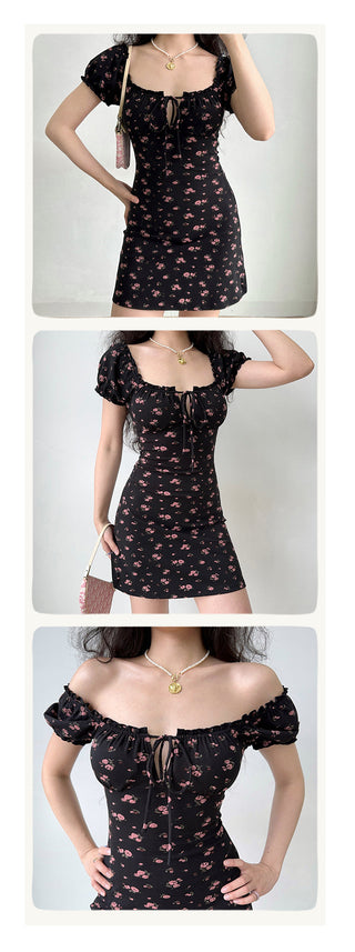 hollow floral dress
