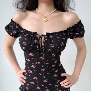hollow floral dress