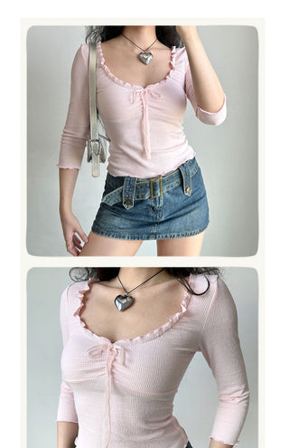 waffle 3/4 sleeve