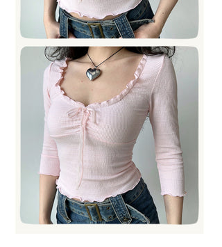 waffle 3/4 sleeve