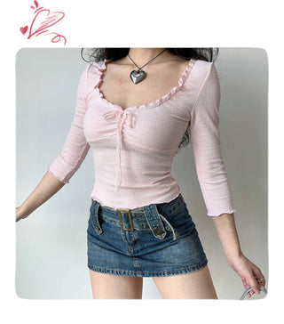 waffle 3/4 sleeve