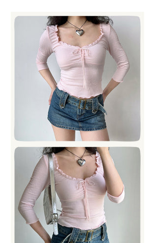 waffle 3/4 sleeve