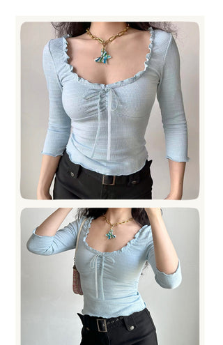 waffle 3/4 sleeve