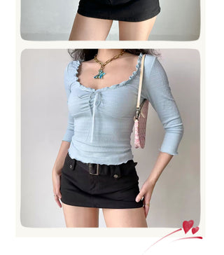 waffle 3/4 sleeve