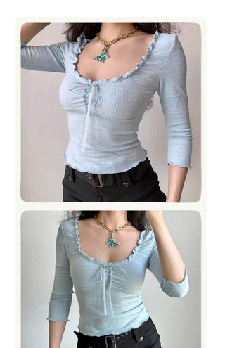 waffle 3/4 sleeve