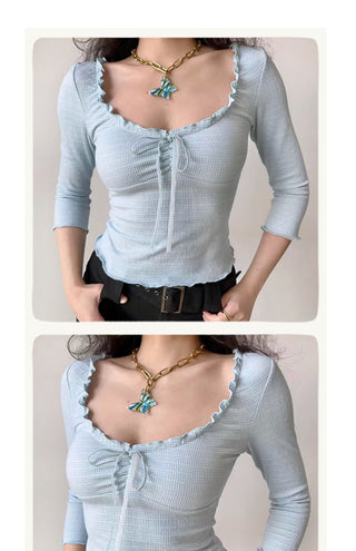 waffle 3/4 sleeve