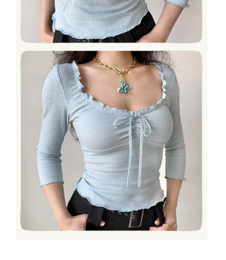 waffle 3/4 sleeve