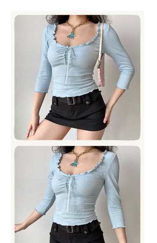 waffle 3/4 sleeve