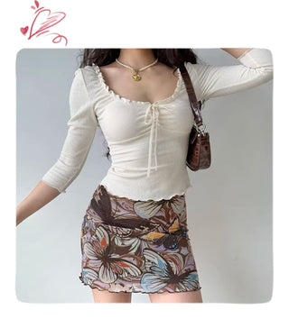 waffle 3/4 sleeve