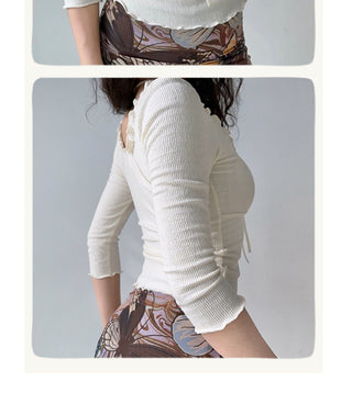 waffle 3/4 sleeve