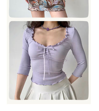 waffle 3/4 sleeve