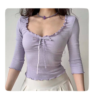 waffle 3/4 sleeve