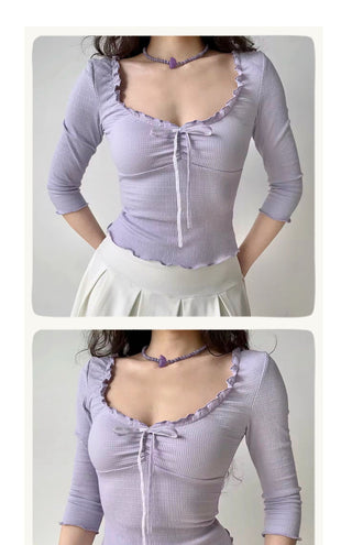 waffle 3/4 sleeve