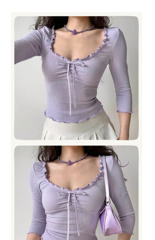 waffle 3/4 sleeve