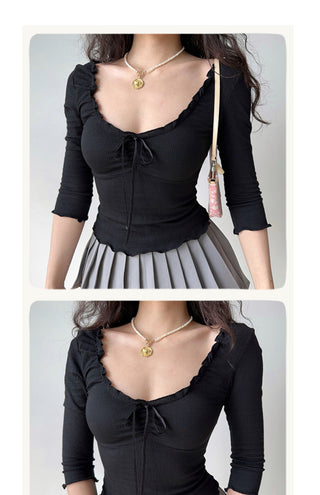 waffle 3/4 sleeve