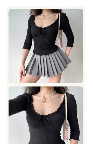 waffle 3/4 sleeve