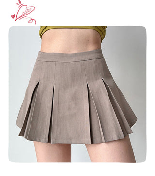 solid pleated skirt