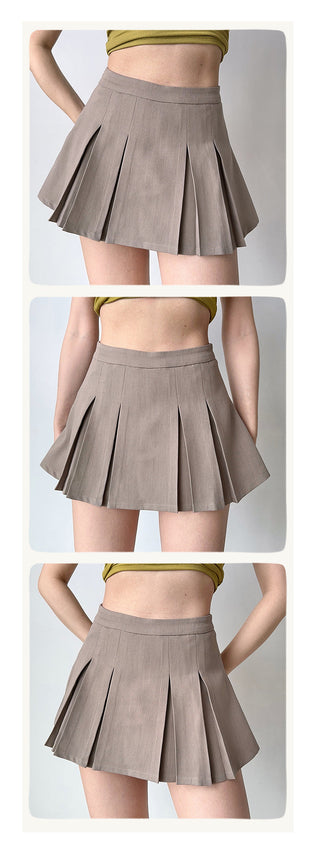 solid pleated skirt
