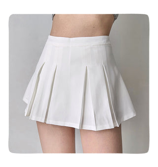 solid pleated skirt