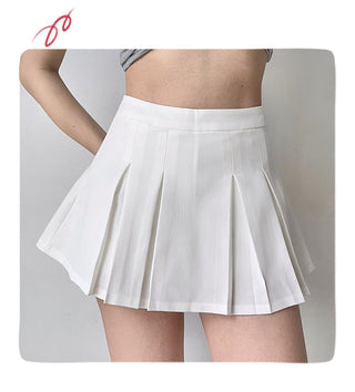 solid pleated skirt