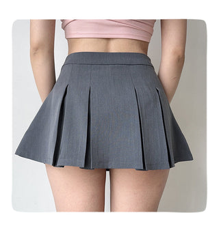 solid pleated skirt
