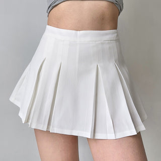 solid pleated skirt